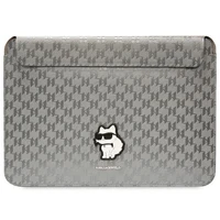 Karl Lagerfeld Saffiano Monograma Choupette dėklas 14" nešiojamam kompiuteriui - sidabrinis