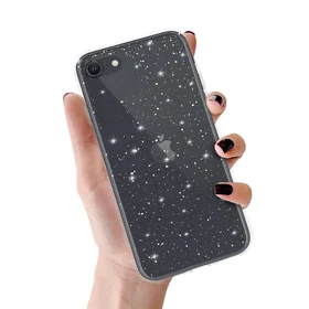 Krištolo blizgus dėklas iPhone 7/8/SE 2020/SE 2022 sidabro spalvos