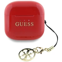 Belaidės ausinės TWS Guess Effect Printed Classic Logo & Charm raudonos spalvos