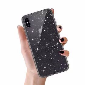 Crystal Glitter dėklas Iphone X/XS (5,8") sidabrinis