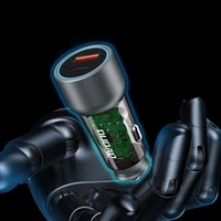Dudao R4T 25W USB-A / USB-C automobilinis įkroviklis - pilkas