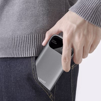 Dudao K31 10000mAh 22.5W PD Išorinė baterija su įmontuotu kabeliu - pilka