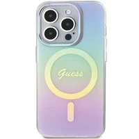 Guess GUHMP15LHITSU iPhone 15 Pro 6.1" violetinė/violetinė kietas dėklas IML Iridescent Magnetinis