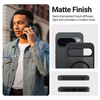 Crong Hybrid Matte Magnetic - MagSafe Google Pixel 9 Case (juodas)