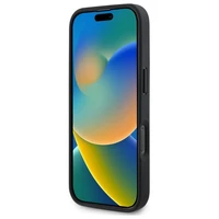 Guess 4G mažas klasikinis magnetinis dėklas iPhone 16 Pro telefonui – juodas