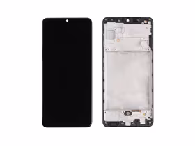 Ekranas Samsung A325 A32 4G su lietimui jautriu stikliuku ir rėmeliu juodas OLED