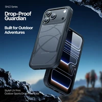 Dėklas Dux Ducis Shld Apple iPhone 17 Pro Max juodas (Triangle Pattern)