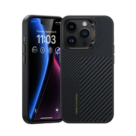 Montage Magnetinis Armor Pro Kevlar dėklas su metalo rėmu 600D+1500D (MA62) iPhone 15 Pro Max juodas (m)