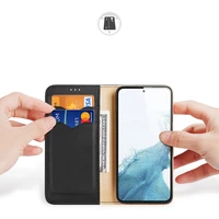 Dux Ducis Hivo dėklas Samsung Galaxy S23+ atverčiamas dėklas su pinigine ir RFID apsauga juodas