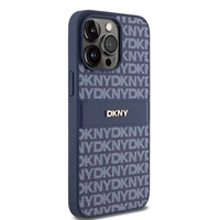 DKNY Odinis mono juosta ir metalinis logotipas dėklas telefonui iPhone 15 Pro Max - mėlynas