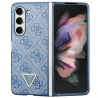 Guess 4G trikampis strass dėklas telefonui Samsung Galaxy Z Fold 5 - mėlyna