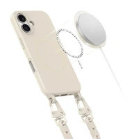 Tech-Protect MagNecklace Magnetinis dėklas telefonui su virvele iPhone 16 - smėlio spalvos