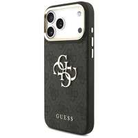 GUESS dėklas telefonui IPHONE 17 Pro Max (PU W/ Big 4G Classic & Big Strap Metal Buttons) juodas