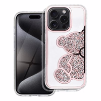 TEDDY BEAR dėklas telefonui IPHONE 16 Pro Max rožinis
