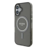 Guess IML Blizgantis ratas MagSafe dėklas iPhone 16 - juodas