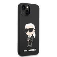 Karl Lagerfeld silikoninis Ikonik dėklas telefonui iPhone 14 Plus - juodas