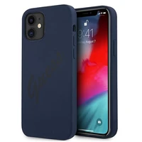 Guess GUHCP12SLSVSBL iPhone 12 mini 5.4" mėlynas/mėlynas kietas dėklas Script Vintage