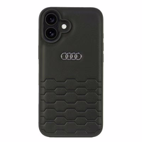 Audi Sintetinės odos iPhone 16 Plus 6.7" juodas/juodas kietas dėklas AU-TPUPCIP16M-GT/D2-BK