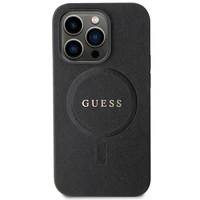 Guess GUHMP14LPSAHMCK dėklas iPhone 14 Pro - juodas Saffiano MagSafe