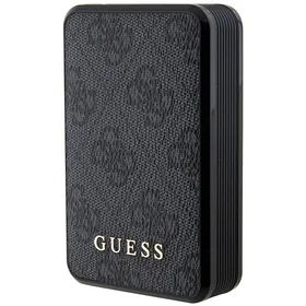 Guess Išorinė baterija 18W GUPB10DP4GEGK 10000mAh juoda/juoda 4G Odinis Metalinis Logotipas
