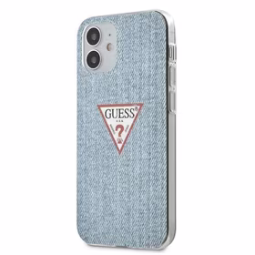 Guess GUHCP12SPCUJULLB iPhone 12 mini 5.4" mėlynas/šviesiai mėlynas kietas dėklas Jeans kolekcija