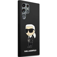 Karl Lagerfeld Silikoninis Ikonik dėklas telefonui Samsung Galaxy S24 Ultra - juodas