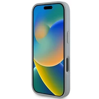 BMW M anglies trispalvė linija Magnetinis dėklas iPhone 16 Pro - pilkas