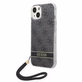 Guess GUOHCP14MH4STK iPhone 14 Plus 6.7 "juodas / juodas kietas dėklas 4G spauda Dirželis