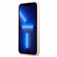 Guess GUHCP13MSLTGP iPhone 13 6.1" rožinis kietas dėklas silikoninis trikampis