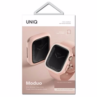 Uniq Moduo dėklas Apple Watch 4/5/6/7/8/SE/SE2 44/45mm - rožinė ir balta