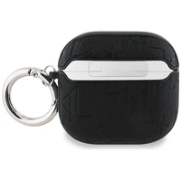 Dėklas ausinėms AirPods 4 Karl Lagerfeld Monogram Karl & Choupette Head – juodas