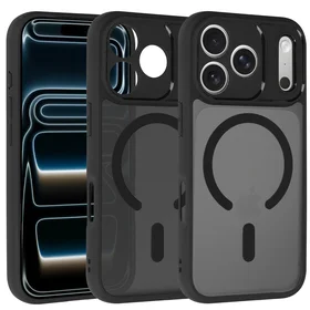 Pilnai matinis magnetinis dėklas Iphone 17 Pro Max juodas