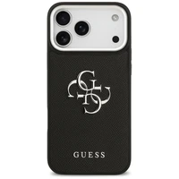 Guess Grained Big 4G Classic Logo dėklas telefonui iPhone 17 Pro Max - juodas
