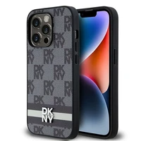 DKNY odinis languotas mono raštas ir spausdintos juostelės dėklas iPhone 14 Pro - juodas