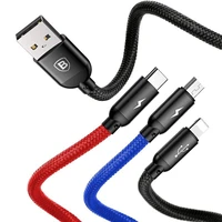 Baseus 3in1 Kabelis USB-C / Lightning / Micro 3,5A 0,3 m (juodas)