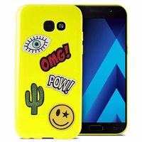 PURO Patch Mania - dėklas Samsung Galaxy A3 (2017) containing 5 stickers (geltonas)