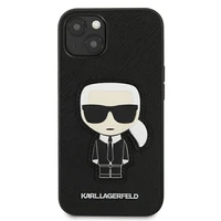 Karl Lagerfeld Saffiano Ikonik Karl's Patch Dėklas iPhone 13 mini - Juodas