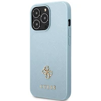 Guess Saffiano 4G Small Metal Logo Case for iPhone 13 Pro / 13 - Blue