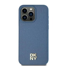 DKNY Odinis raštas metalinis logotipas Magnetinis dėklas iPhone 15 / 14 / 13 - mėlyna