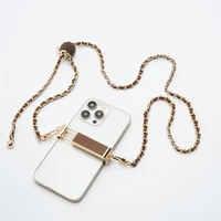 Grandinėlė / virvelė su laikikliu GLAMOUR tinka visiems modeliams, maks. plotis 80 mm – ruda