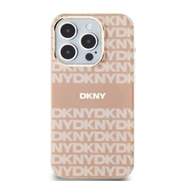 DKNY IML mono ir dryžuotas magnetinis dėklas telefonui iPhone 14 Pro Max – rožinis