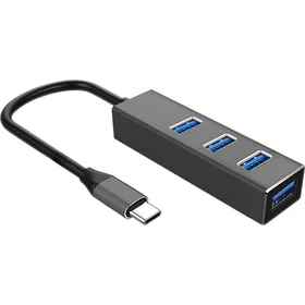 ART adapteris HUB 4in1 Type C HUB USBC-USB3 OEM-C15 juodas