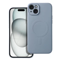 SILICONE MAG COVER dėklas telefonui suderinamas su MagSafe iPhone 15 Plus šviesiai mėlynas