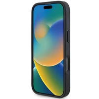 Mercedes MB MagSafe dėklas iPhone 16 Pro iš odos, imitacijos medžio - Raudonas