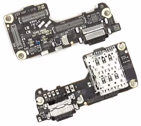 Lanksčioji jungtis Xiaomi 12 5G/12X 5G/12S 5G su įkrovimo kontaktu ir mikrofonu, SIM kortelės kontaktu originali (service pack)
