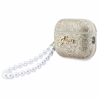 Guess Glitter Pearl Dirželis Dėklas for AirPods Pro 3 - auksinis