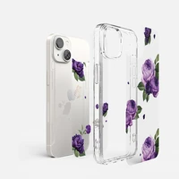 Ringke Fusion Design šarvuotas dėklas su geliniu rėmeliu iPhone 14 Plus skaidrus (Violetinė rožė) (FD637E29)