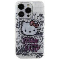 Hello Kitty IML Kitty On Bricks Graffiti dėklas telefonui iPhone 15 Pro - balta