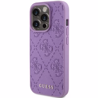 Guess Odinis 4G Įspaustas dėklas telefonui iPhone 15 Pro - violetinis