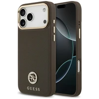 Guess Grūdėtas Strass Logotipas Magnetinis dėklas telefonui iPhone 17 Pro Max - rudas